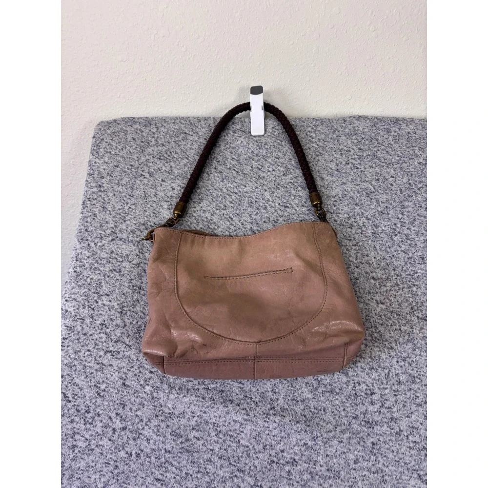 The Sak Shoulder Bag Womens Small tan Leather Boho Braided Strap Purse